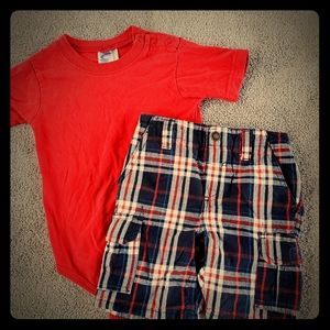 Toddler Boy plaid short set